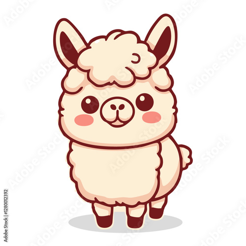 A cute happy Alpaca illustration