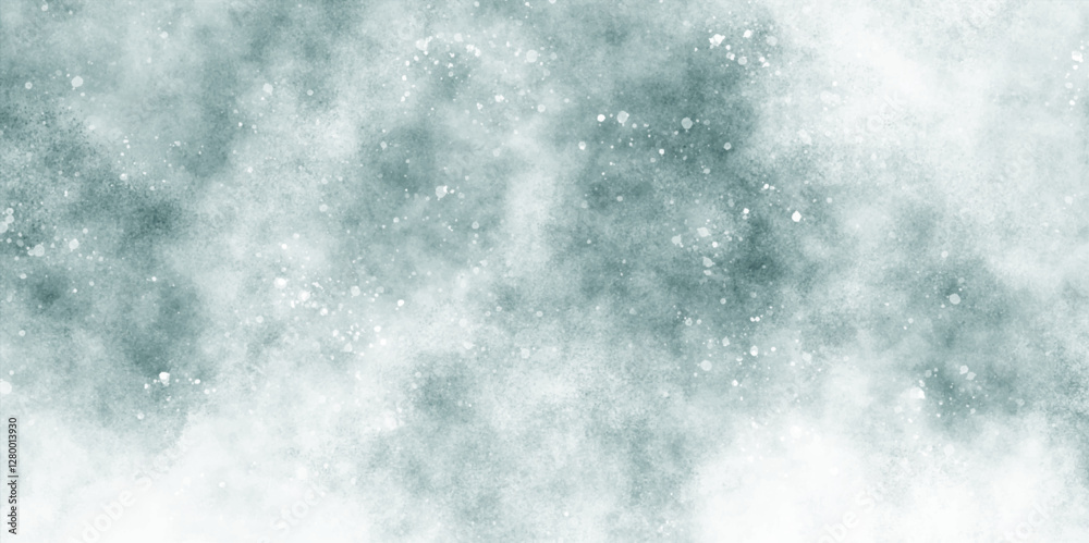Obraz premium Blue watercolor painting on winter seasonal morning texture, sunshine or sparkling lights and glittering glow winter morning of snow falling background, abstract bokeh glitter background on blue.
