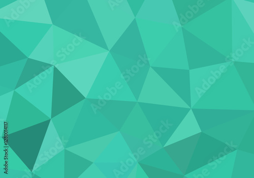 Turquoise Geometric Polygon Background with Low Poly Triangle Pattern