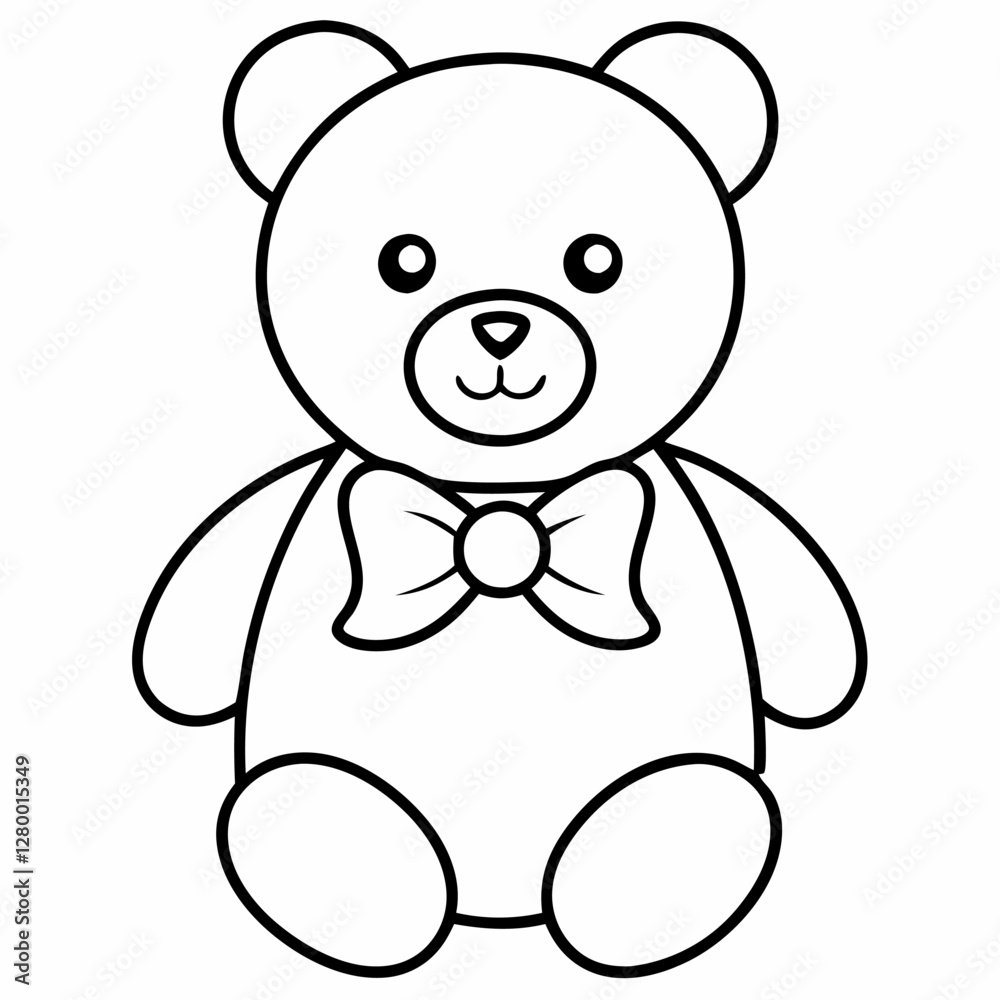 Fototapeta premium teddy bear outline vector illustration