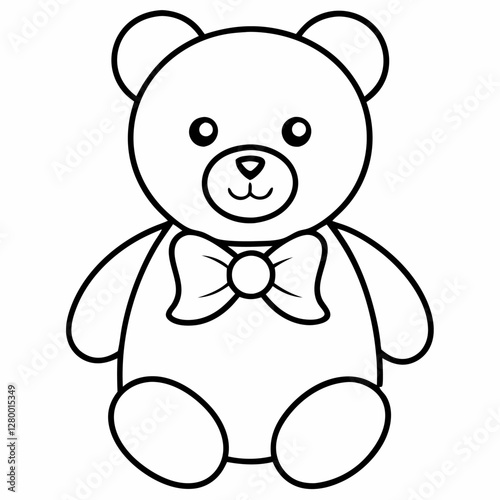 teddy bear outline vector illustration