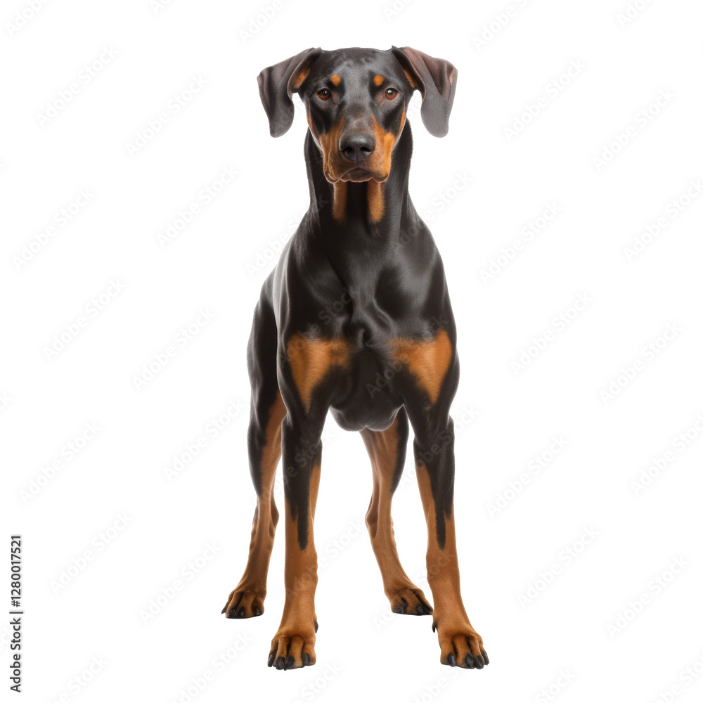 brown doberman dog isolated on white brown doberman dog isolated on white