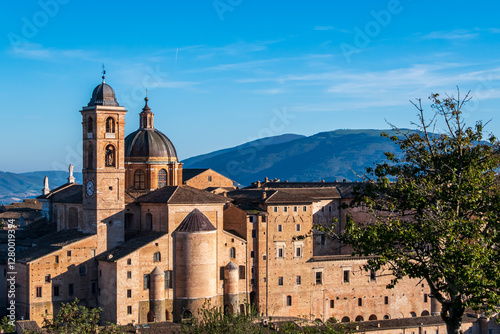 View of the Ducal Palace, a Renaissance building in the city of Urbino (Marche, Italy): one of the most important monuments in Italy listed as UNESCO World Heritage Site.