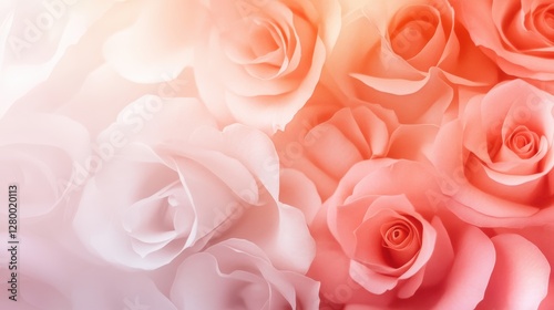 Celebrating love with pink and white roses floral arrangement soft background romantic concept