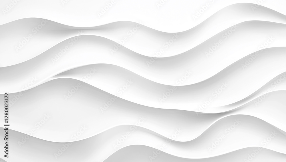 Obraz premium Delicate White Waves on a Minimalist Background