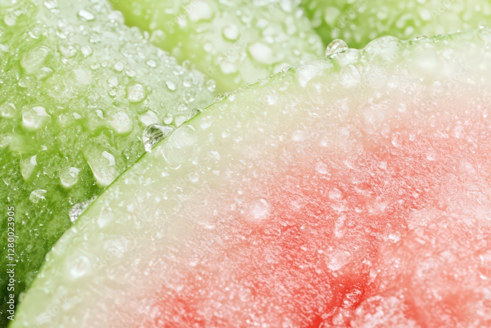 Fototapeta premium Close up of Chilled Watermelon Slices with Water Droplets