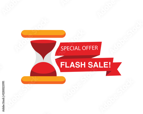 Flash sales shopping promotional labels icon. Sale countdown badges. Sale timer banner. Last day, last hour and last minute offer.