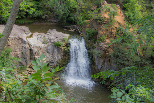 ramsey falls in ramsey park near redwood falls, minnesota photo