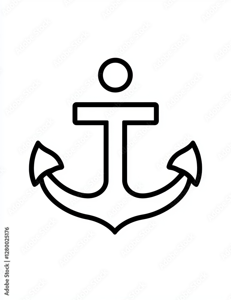 Simple black anchor design, perfect for nautical-themed projects. Simple black anchor design, perfect for nautical-themed projects.