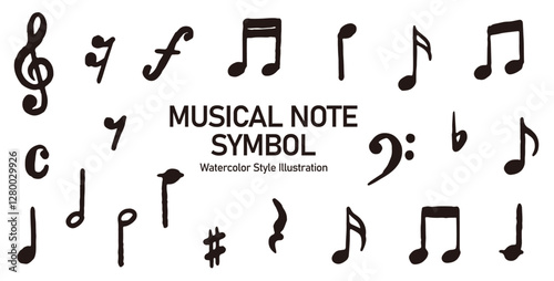 音楽会で使える手描きの音符のイラスト