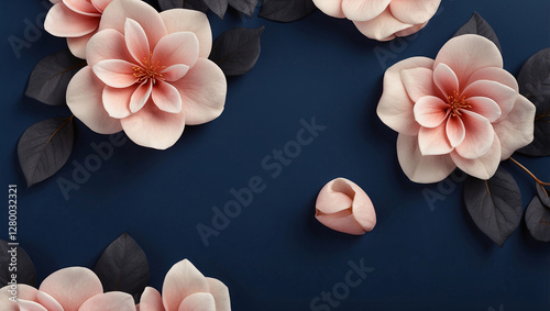 Flowers on a Blue Background