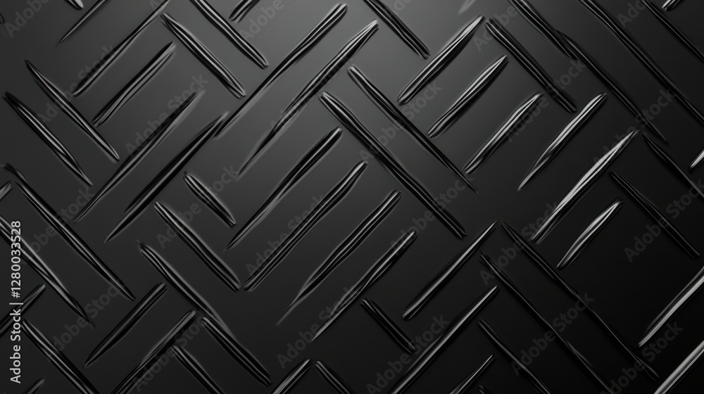 Black Metallic Textured Surface with Zigzag Pattern and Depth Black Metallic Textured Surface with Zigzag Pattern and Depth