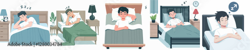 vector of young man sleeping