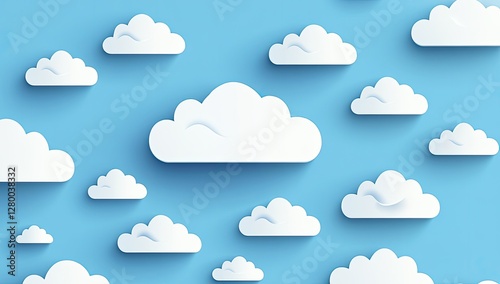 Abstract Cloud Pattern on Light Blue Background photo