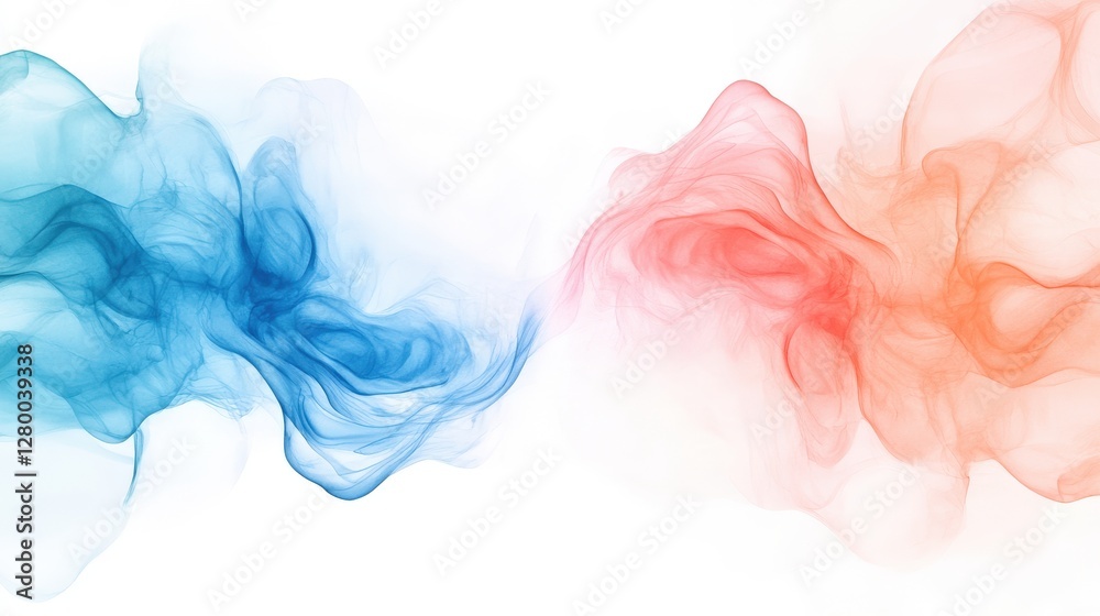 Obraz premium Dynamic color smoke swirls abstract art digital artwork modern design aesthetic view visual concept