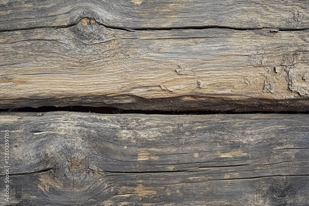 Fototapeta premium Natural wood texture showing rustic patterns and grain from aged wood in a close-up view of a weathered wooden surface