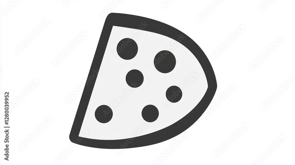 Simple Illustration of a Slice of Pizza with Pepperoni Simple Illustration of a Slice of Pizza with Pepperoni