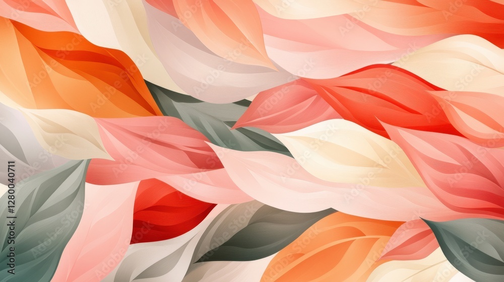 Vibrant leaves patterns nature digital art calm environment abstract view aesthetic concepts