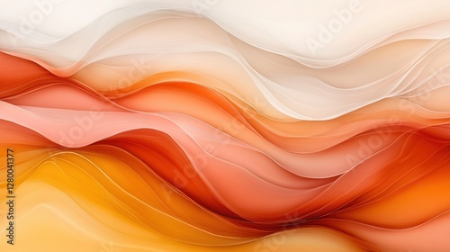 Obraz na płótnie Abstract flowing waves digital art warm colors soft background artistic design w salonie