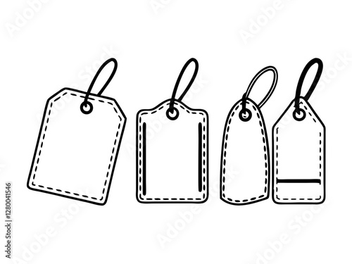 Price tag icon set, Vector icon, Line art Vector, Doodle Icon