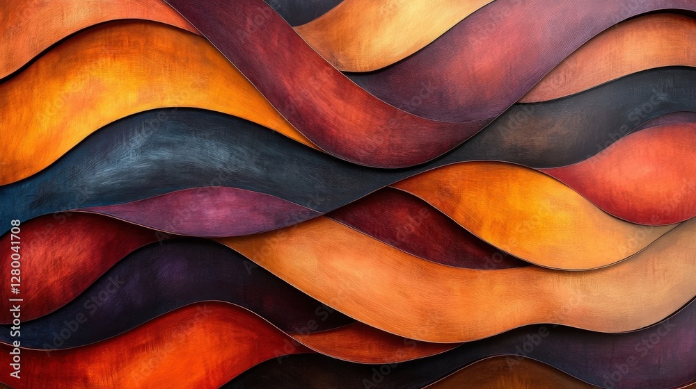 Vibrant abstract waves a close-up view of modern digital art