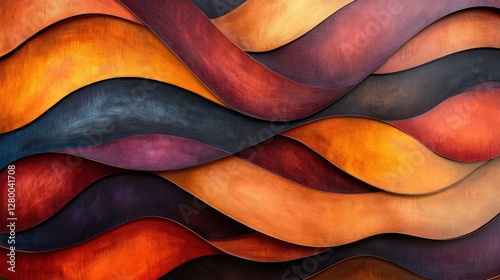 Obraz na płótnie Vibrant abstract waves a close-up view of modern digital art w salonie
