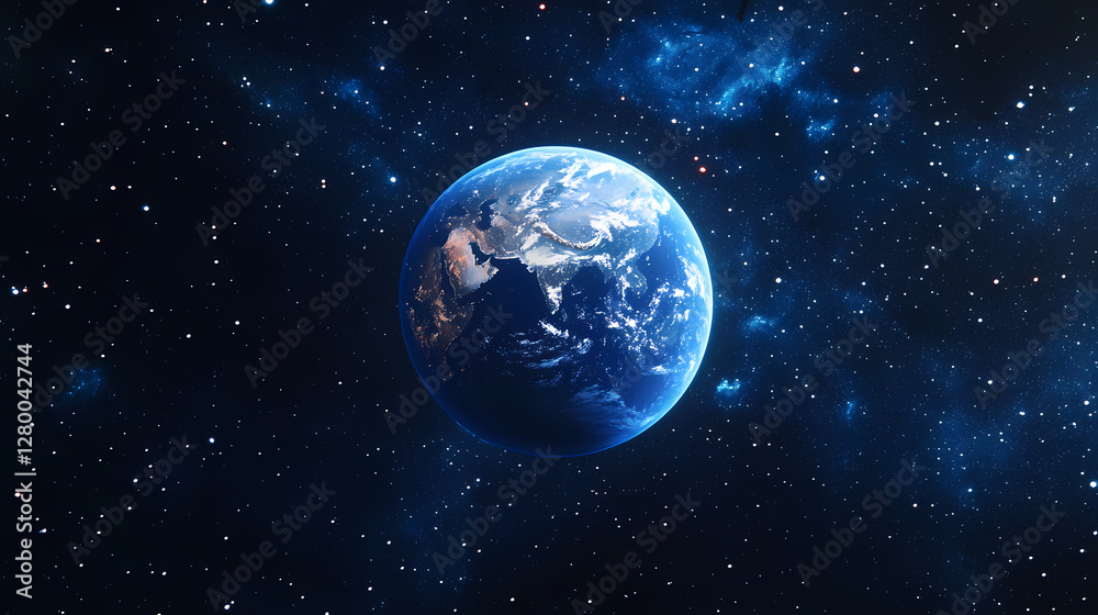 Earth from Space: A Vibrant Blue Planet in the Dark Universe Earth from Space: A Vibrant Blue Planet in the Dark Universe
