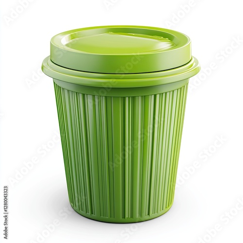 Wallpaper Mural Green disposable coffee cup on white background Torontodigital.ca