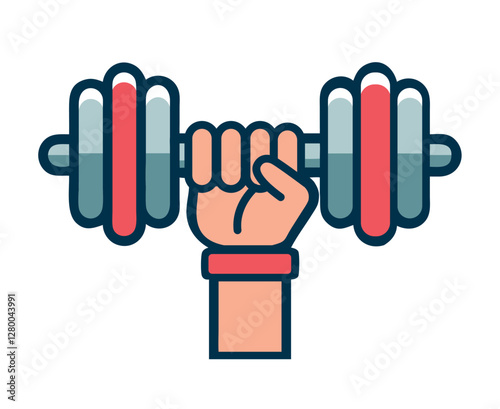 calisthenics hand with dumbbell curl icon
