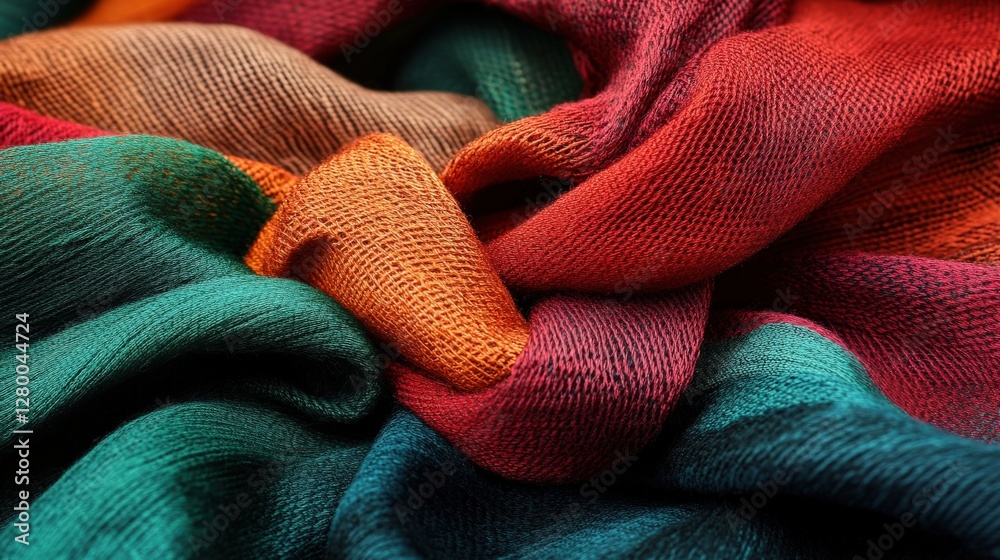 Artistry in focus close-up photography of vibrant textile patterns