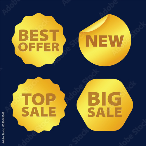 Luxury Golden Badge Labels Collection for Sales and Promotions