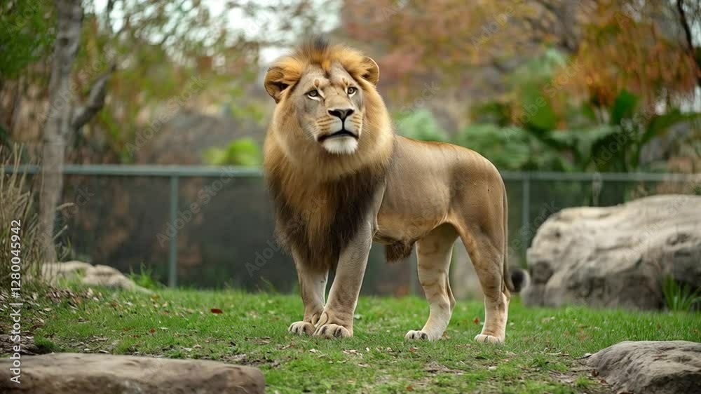 The lion roared powerfully, asserting its dominance over the savannah and captivating all nearby animals. The lion roared powerfully, asserting its dominance over the savannah and captivating all nearby animals.