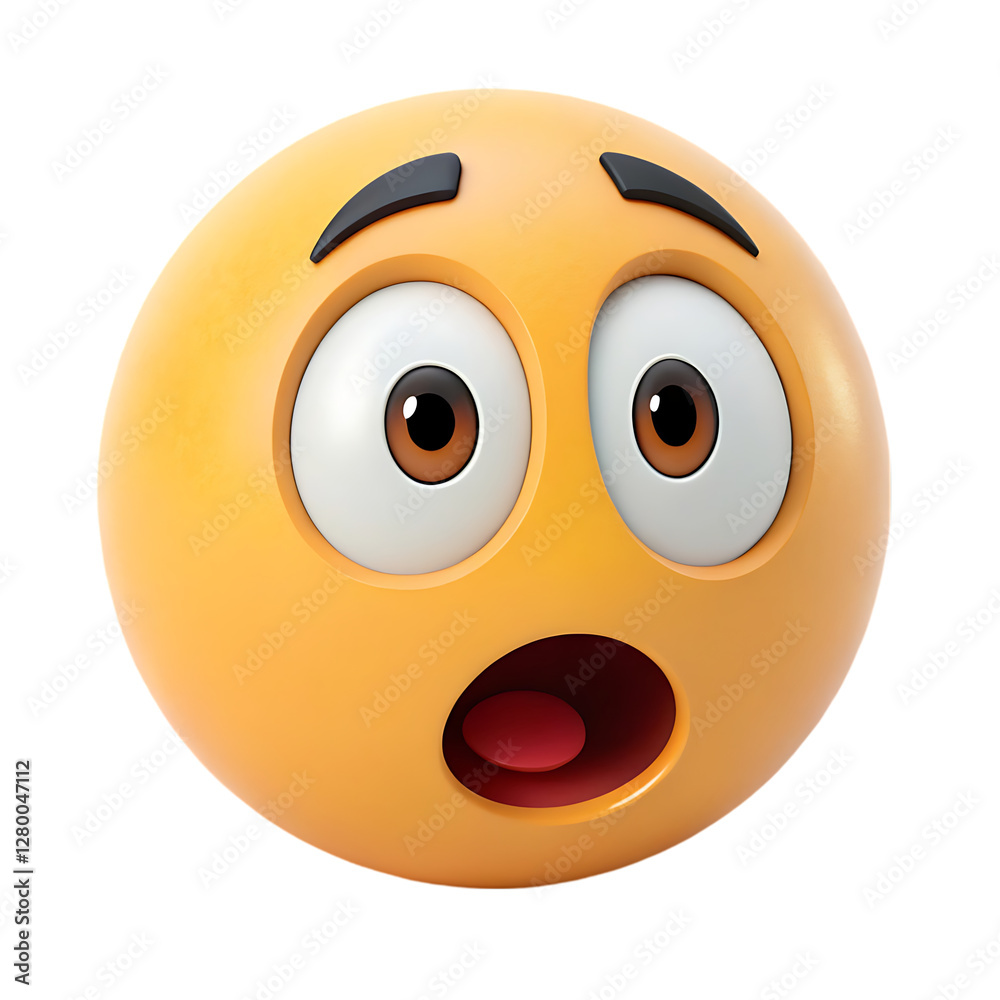 A really high quality 3d yellow astonished emoji illustration isolated on white background. big eye astonished emoji illustration on white. trending emojis on white background. A really high quality 3d yellow astonished emoji illustration isolated on white background. big eye astonished emoji illustration on white. trending emojis on white background.