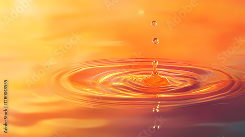 Orange Gradient Water Drop Ripple