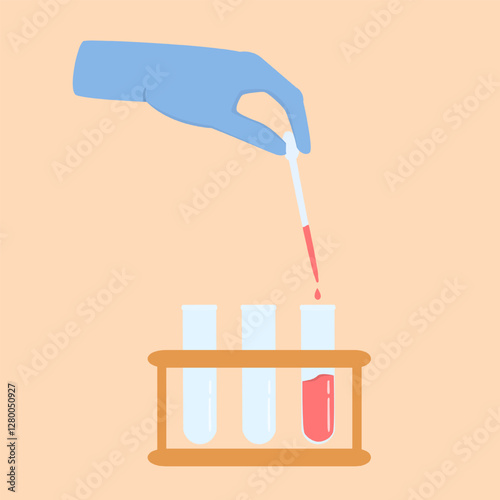 analyst holds a pipette to transfer liquid to a test tube