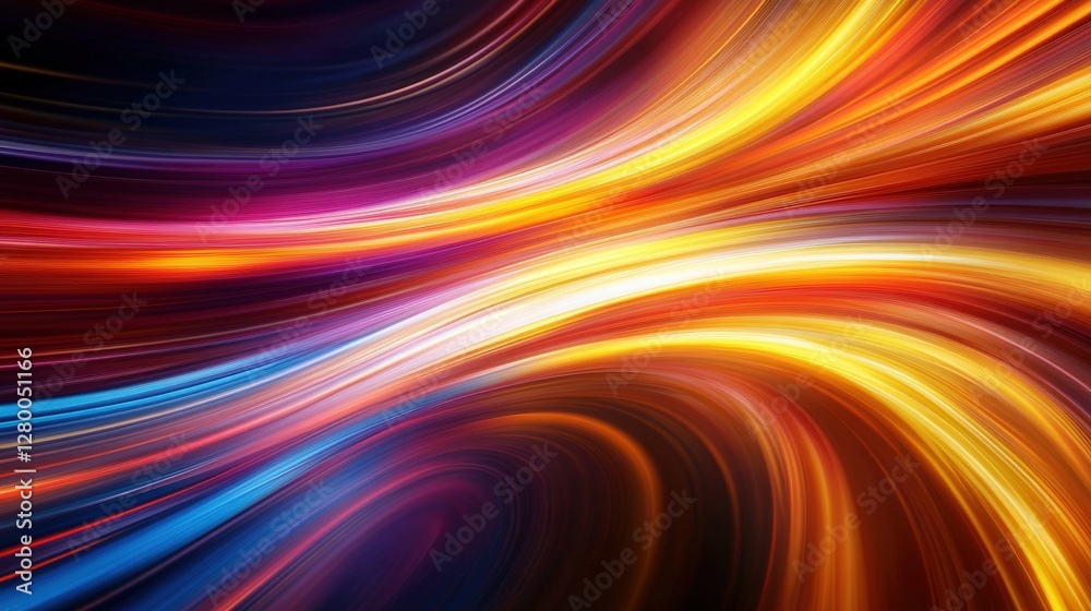 Dynamic energy vibrant colorful light patterns in abstract digital art