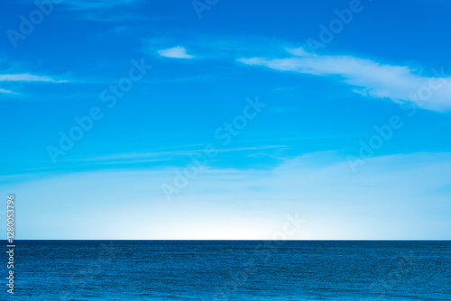Wallpaper Mural Nature of the beach and sea Summer with sunshine, sandy beaches, clear blue waters sparkling against the blue sky. On an island with good ecology and environment Background for summer vacation Torontodigital.ca