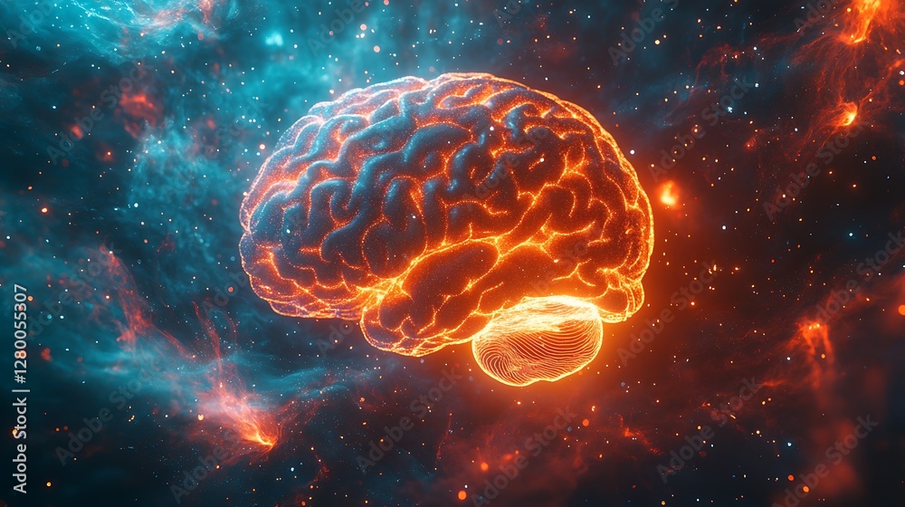 A cyber brain firing synaptic bursts of light, dynamically interacting with swirling quantum-entangled particles, radiant holographic grids glowing in the background, A cyber brain firing synaptic bursts of light, dynamically interacting with swirling quantum-entangled particles, radiant holographic grids glowing in the background,
