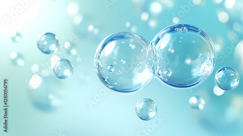 Wallpaper Mural Blue Bubble Theme Wallpaper with Gradient Background Torontodigital.ca