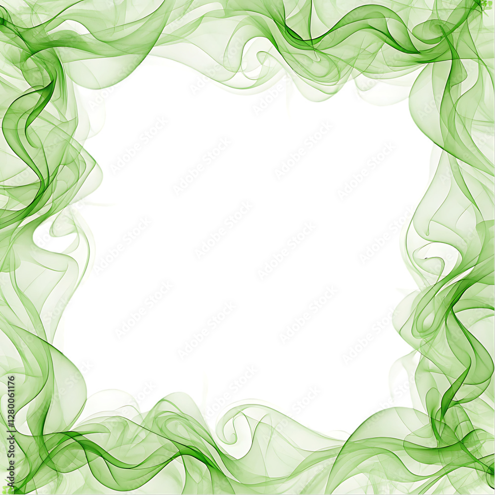 A high quality green smoke border illustration isolated on white background. Trending Green frame effect on white background. A high quality green smoke border illustration isolated on white background. Trending Green frame effect on white background.