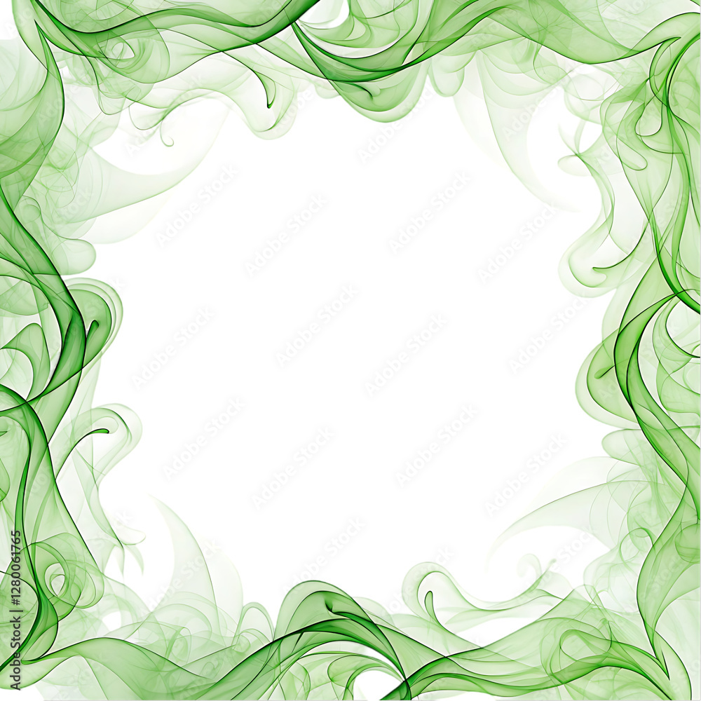 A high quality green smoke border illustration isolated on white background. Trending Green frame effect on white background. A high quality green smoke border illustration isolated on white background. Trending Green frame effect on white background.