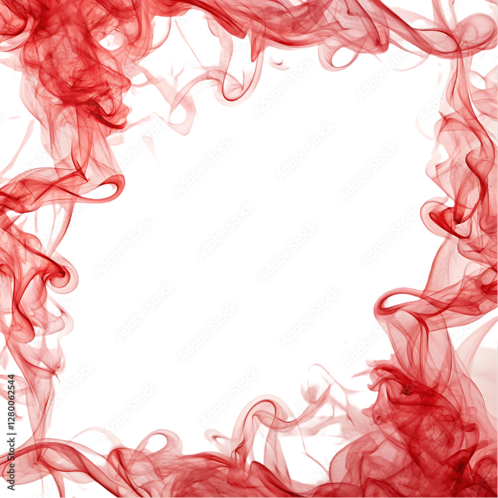A high quality red smoke border illustration isolated on white background. Trending red frame effect on white background. A high quality red smoke border illustration isolated on white background. Trending red frame effect on white background.