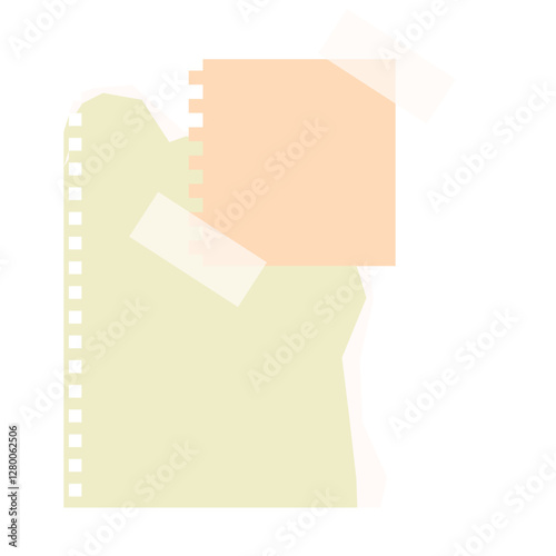Pastel Ripped Note Paper