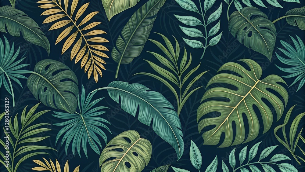 seamless pattern with leaves