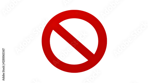 Red no entry symbol isolated on a white background.
