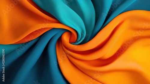 Colorful fabric swirl abstract design textile art vibrant environment aesthetic viewpoint