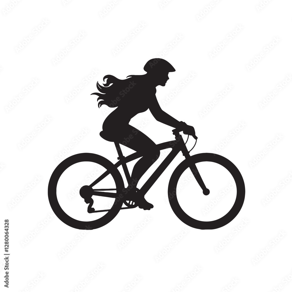 Naklejka premium Powerful Silhouette of a Woman on a Galloping Horse