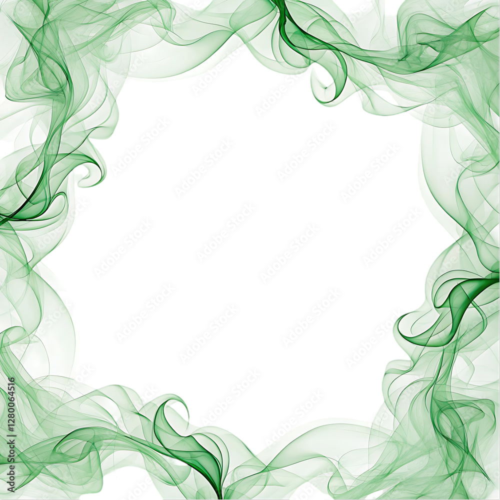 A high quality green smoke border illustration isolated on white background. Trending Green frame effect on white background. A high quality green smoke border illustration isolated on white background. Trending Green frame effect on white background.