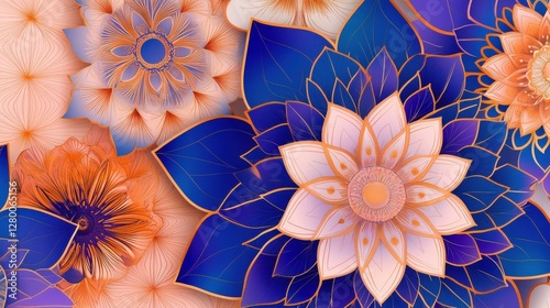 Vibrant floral patterns artistic design graphic art colorful background close-up nature inspired