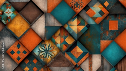Creative space colorful geometric patterns in abstract art